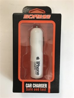 __ШТУЦЕР-SON-№6233 с 1-USB 12V-24V-1А ( Супер-Длинный) Белый в пакете 6233
