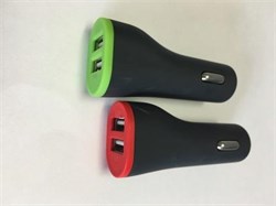 _ШТУЦЕР 2818- с 2-USB 12V-24V-2.1А+1.0 А Черный,средний, МАТОВЫЙ (с подсветкой)  2818