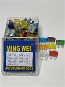 Набор предохранителей MING WEL-флажковые в пластиковом боксе -ЕВРО-МИКС(100 шт в упак) 8434