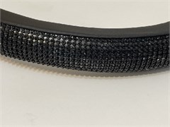 Оплетка ЭКОКОЖА черная+ СТРАЗЫ черные(разм М) 6450