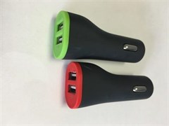 _ШТУЦЕР 2818- с 2-USB 12V-24V-2.1А+1.0 А Черный,средний, МАТОВЫЙ (с подсветкой)  2818